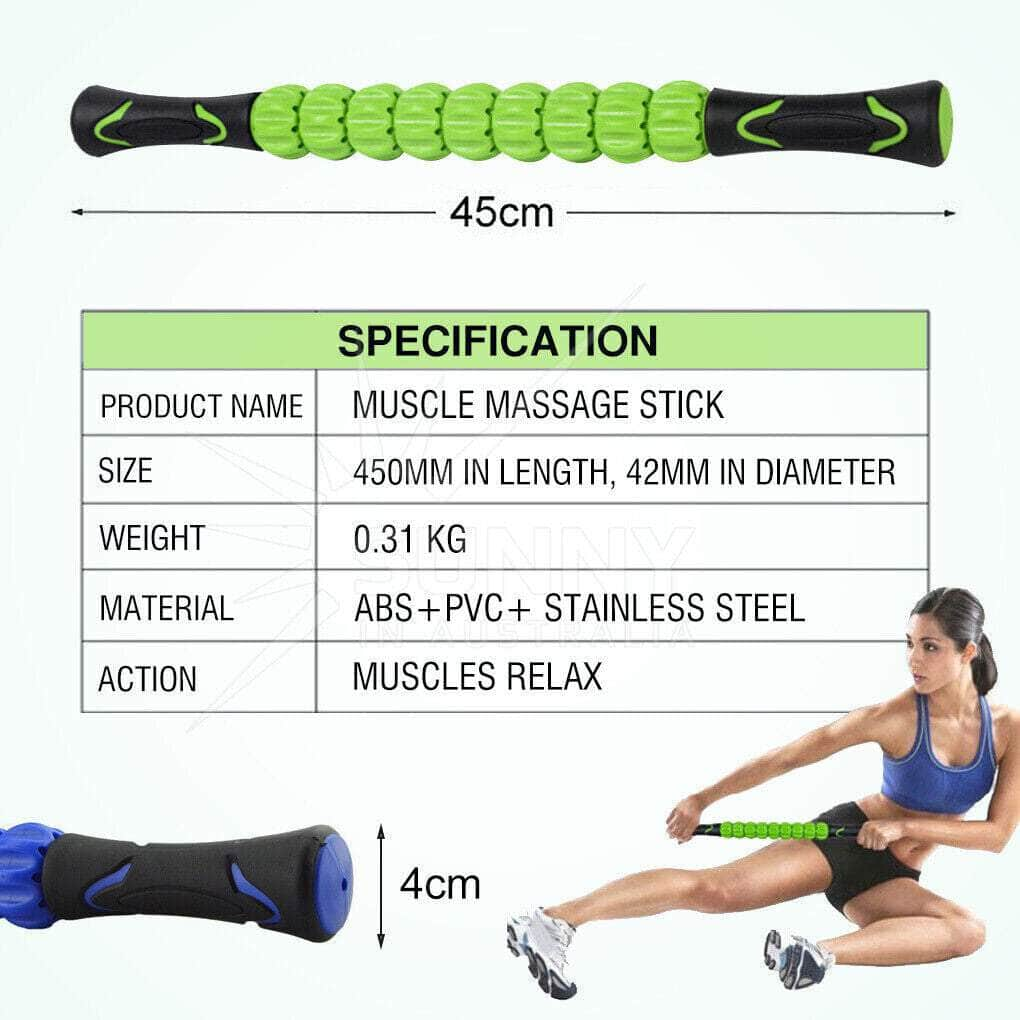 Yoga Massage Roller Stick Point Sport Biceps Muscle Body Travel Massager Tool AU