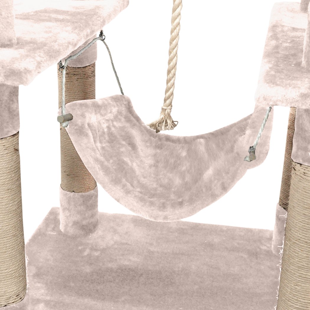 pet products 1.83M Cat Scratching Post Tree House Dark Cream