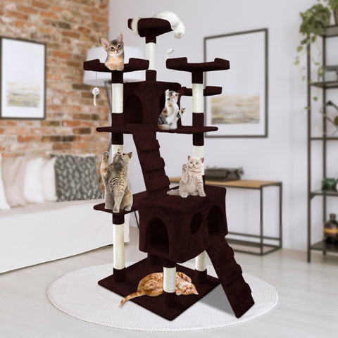 Pet Products 1.8M Cat Scratching Post Tree -Dark Brown