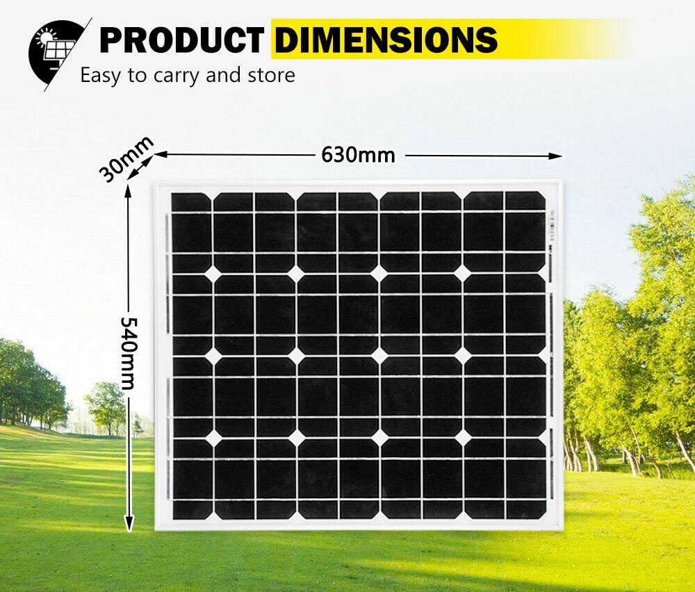 12V 120W Solar Panel Kit Mono Generator Caravan Camping Power Battery Charging