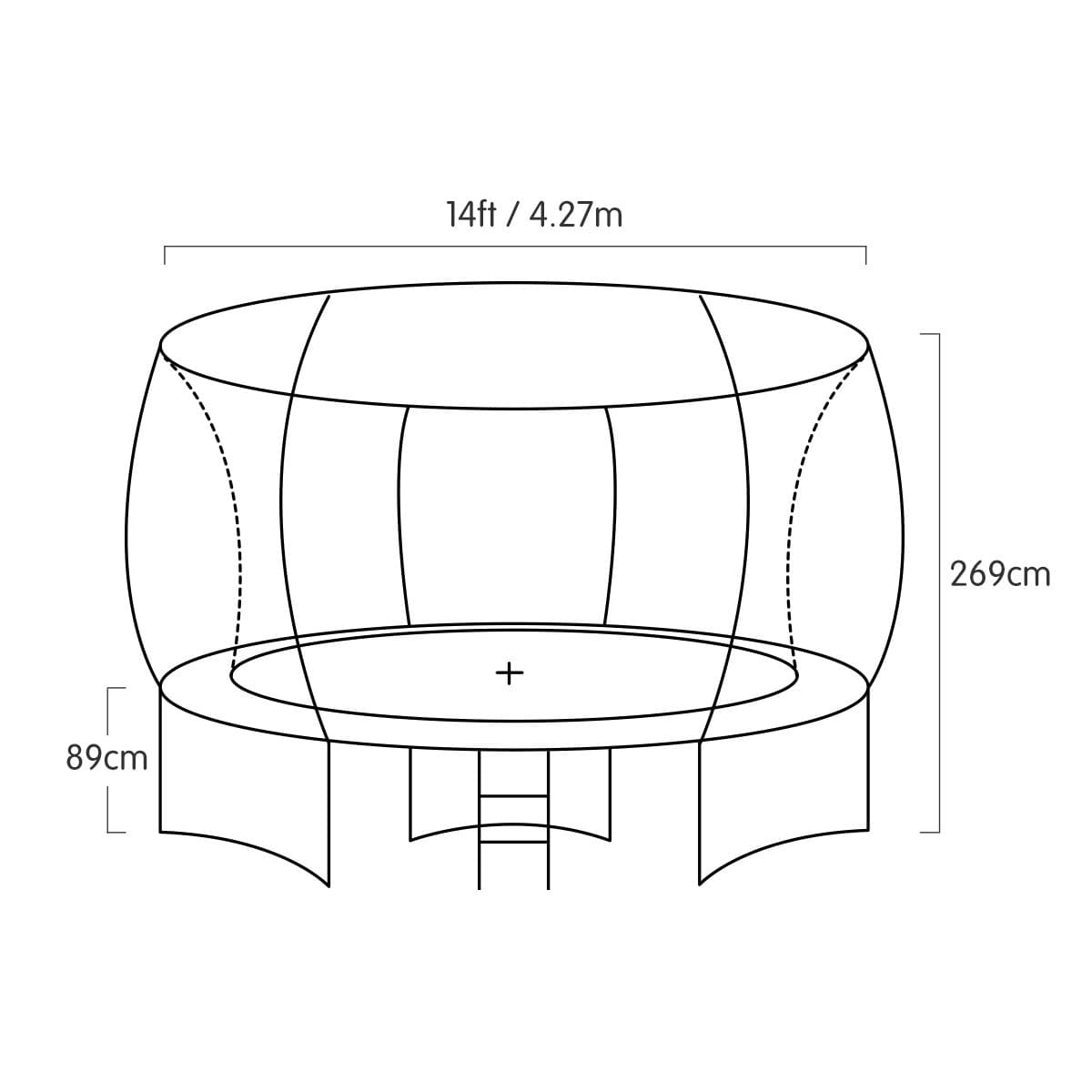 Kahuna 14ft Springless Trampoline with Basketball Set