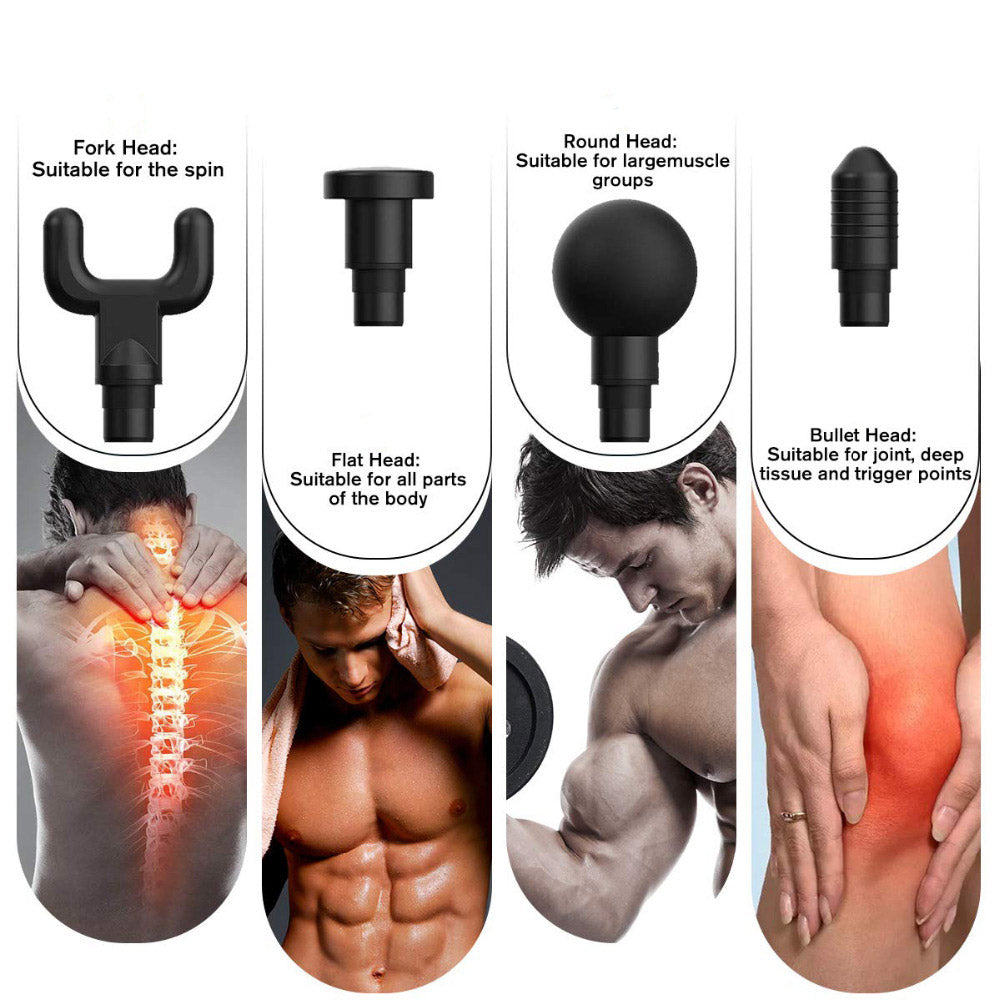 16.8V 6 Heads Lcd Massage Gun Percussion Vibration Muscle Therapy Deep Tissue Au