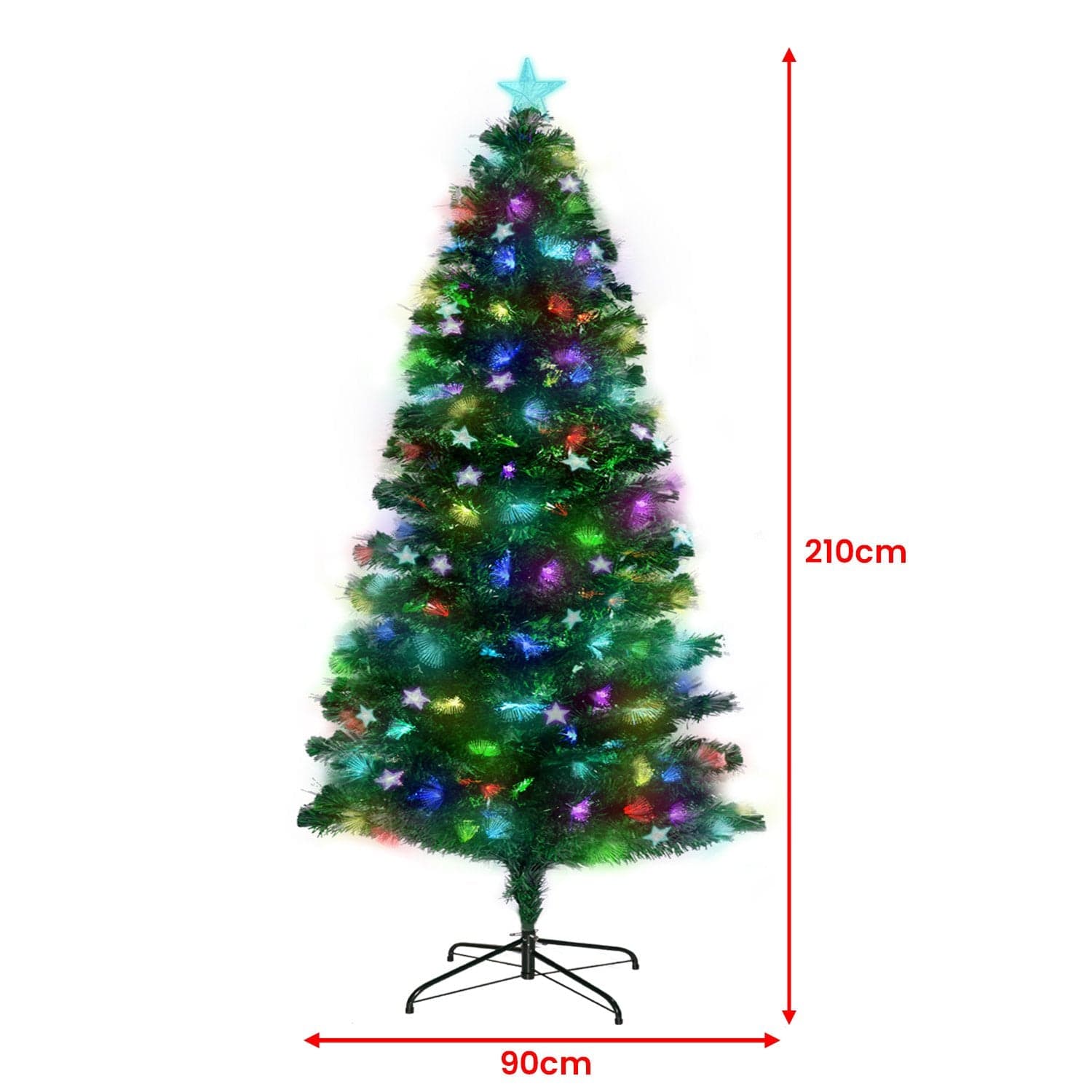 2.1m Enchanted Pre Lit Fibre Optic Christmas Tree