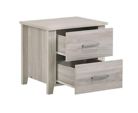 Bedroom 2 Drawers Bedside Table In White Oak