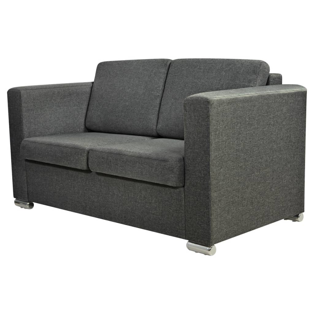 2-Seater Sofa Fabric Dark Grey