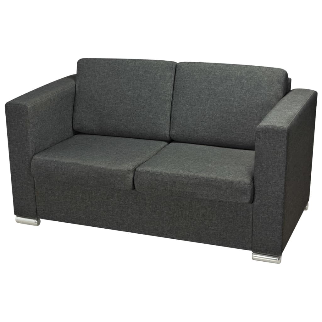 2-Seater Sofa Fabric Dark Grey