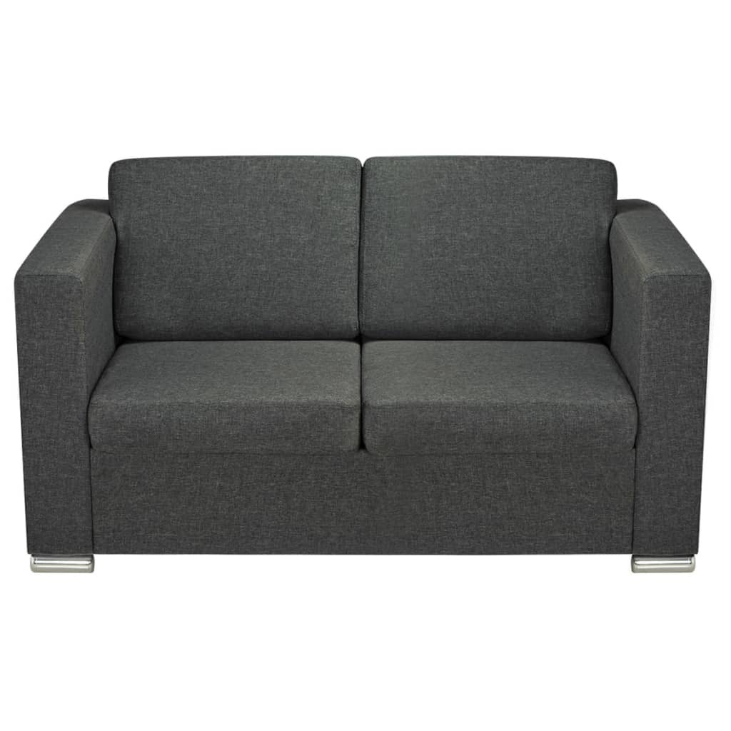 2-Seater Sofa Fabric Dark Grey