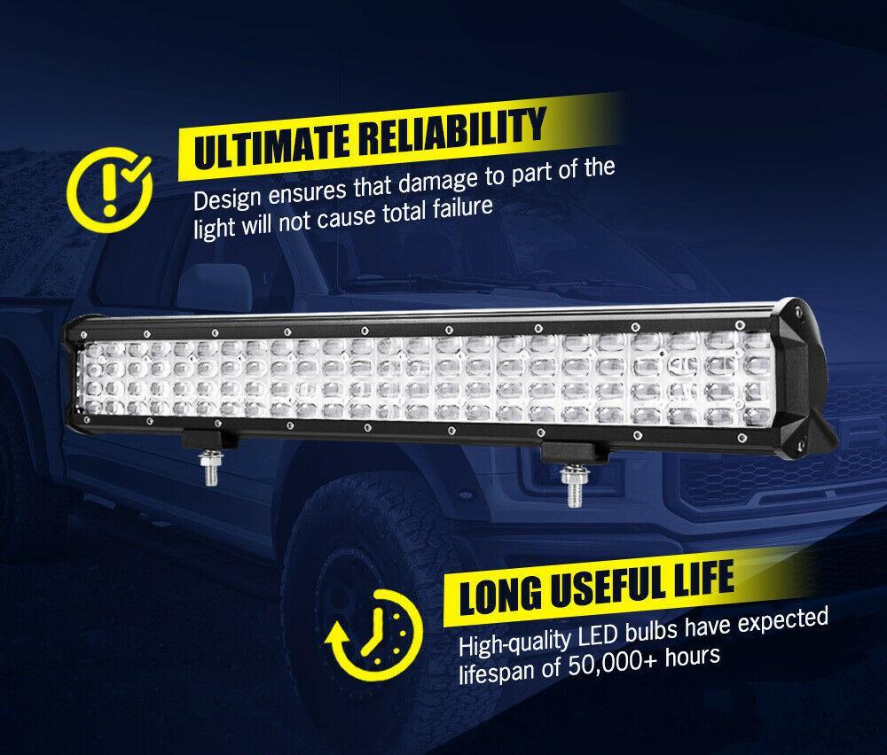 20inch Cree LED Work Light Bar Quad Row Driving Lamp Offroad 4WD Truck 22/23"