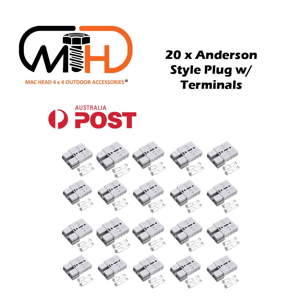 Other Tools 20X Anderson Style Plug Connector 50Amp Caravan Trailer Solar 6Awg Grey