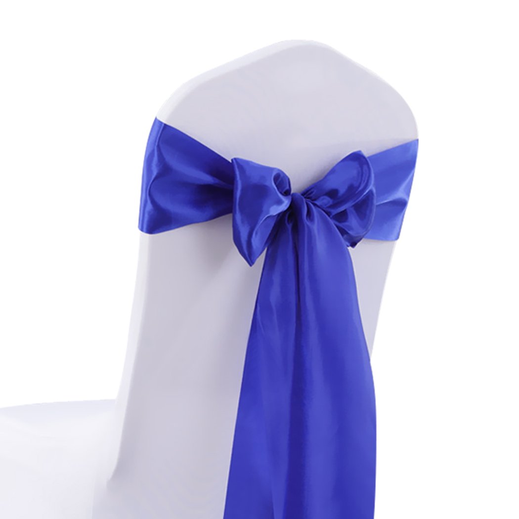 Party Supplies 20x Satin Chair Sashes Table Runner Blue