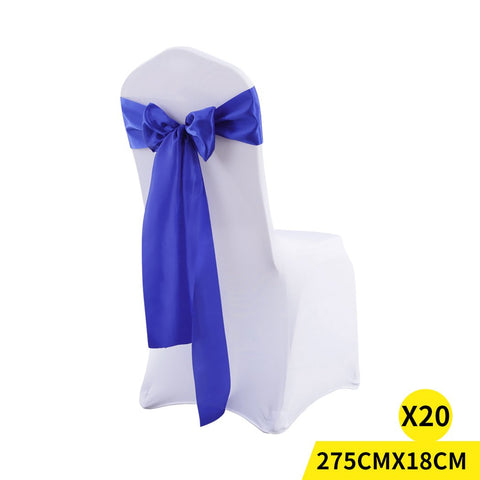 Party Supplies 20x Satin Chair Sashes Table Runner Blue