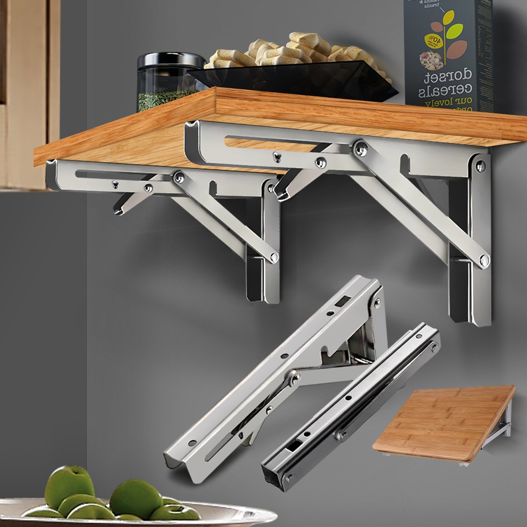 Folding Table Bracket 2Pcs 16" Folding Wall Shelf Bench