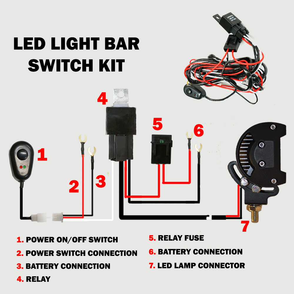 Tools 2way LED Universal Driving light Wiring Loom Harness 12V 24V 40A Relay Switch