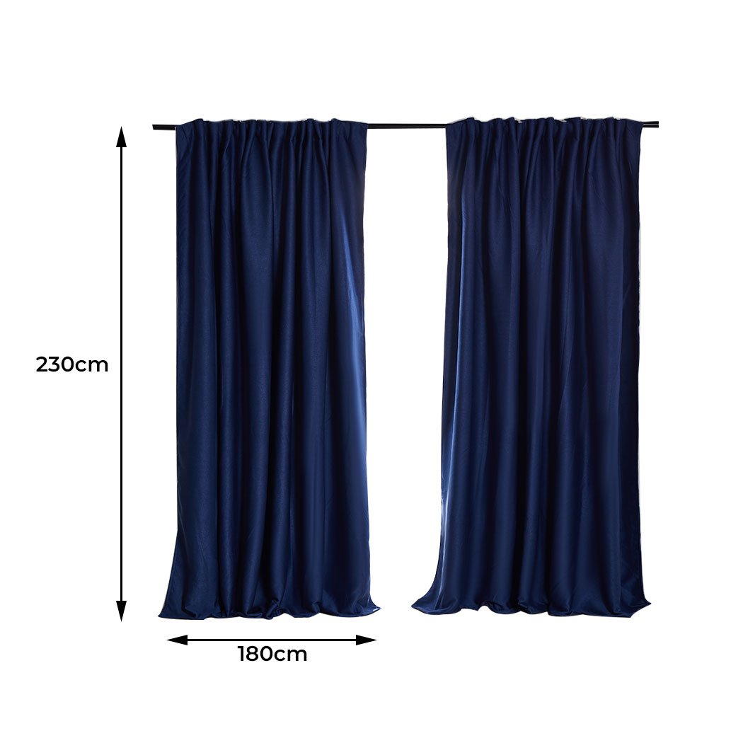 living room 2X Blockout Curtains 180cm x 230cm- Navy