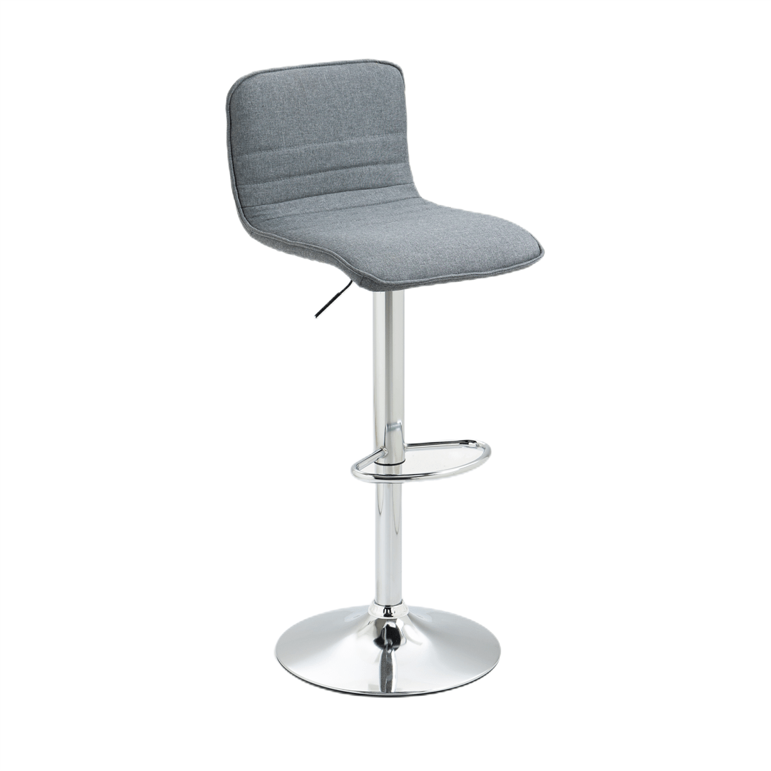 2x Counter Height Fabric Upholstered Adjustable Height Swivel Bar Stools -Grey Fabric