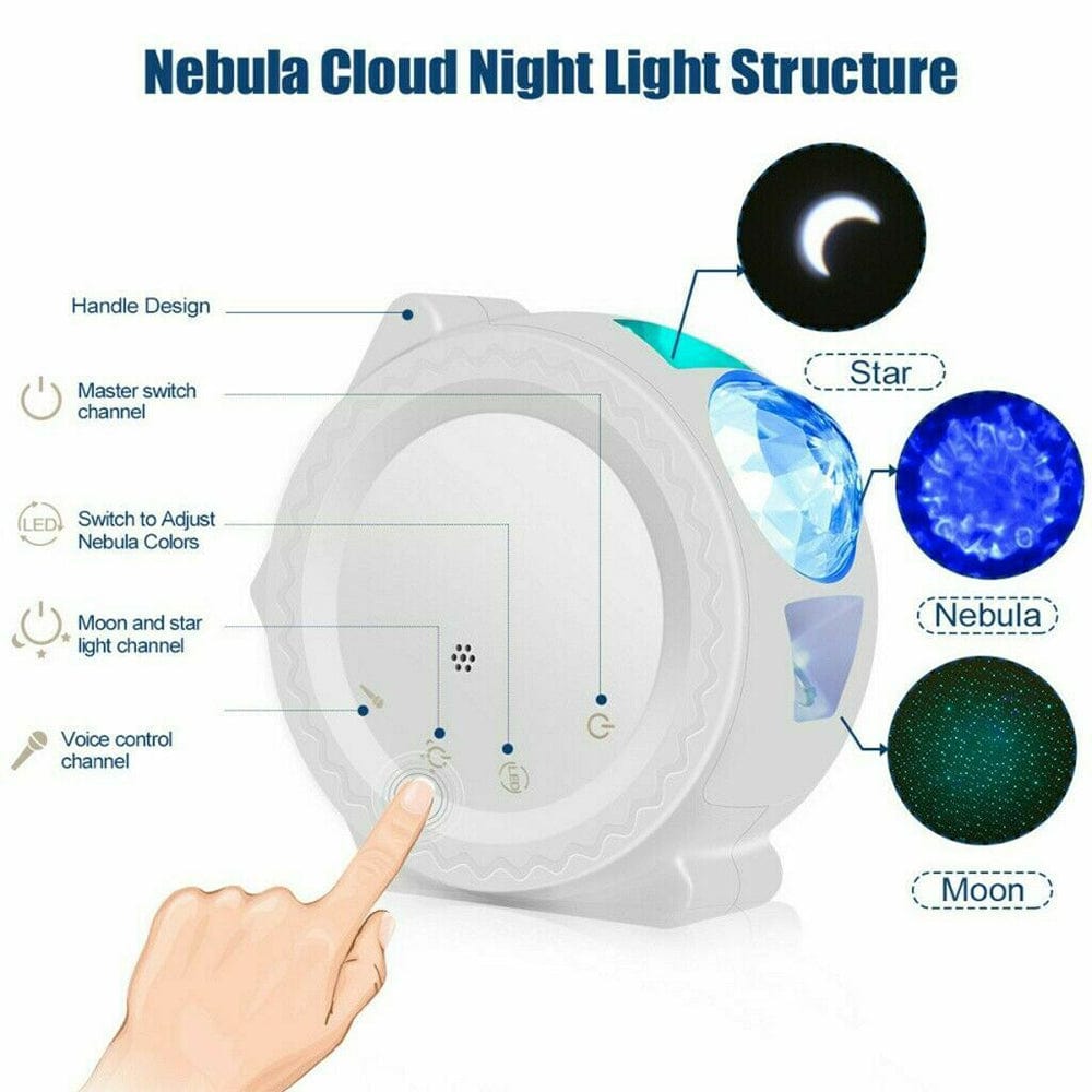 3 In1 Led Galaxy Starry Night Light Projector 3D Ocean Star Sky With Music Gift