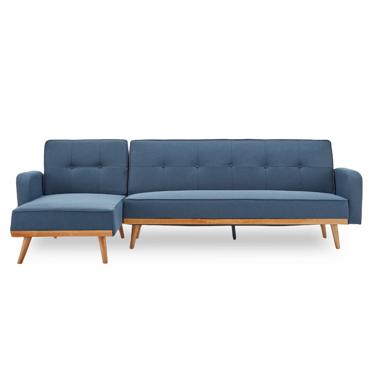 indoor furniture 3-Seater Corner Sofa Bed with Chaise Lounge - Blue