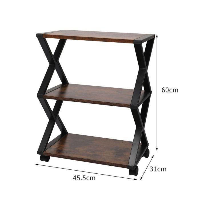 3-Tier Wooden Metal Desk Organizer Storage Shelf