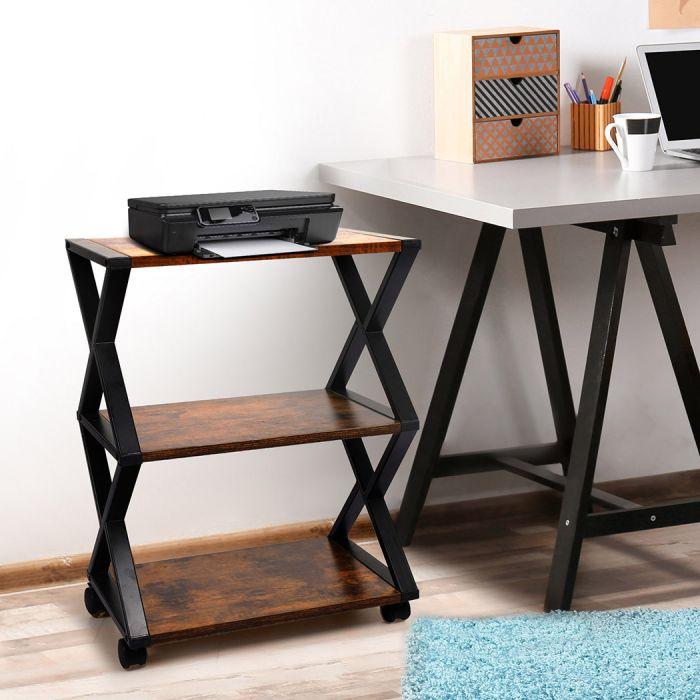 3-Tier Wooden Metal Desk Organizer Storage Shelf