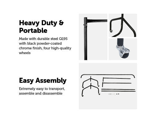 300LBS Heavy Duty Clothing Garment Rail Rack Hanger