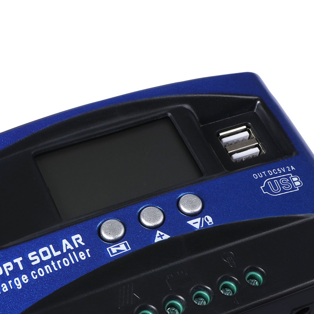 outdoor living 30A Solar Panel Charge Controller 12V 24V Regulator Auto Dual USB Mppt Battery