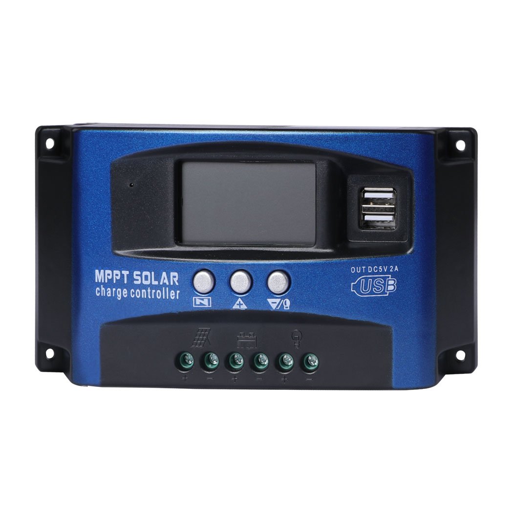 outdoor living 30A Solar Panel Charge Controller 12V 24V Regulator Auto Dual USB Mppt Battery