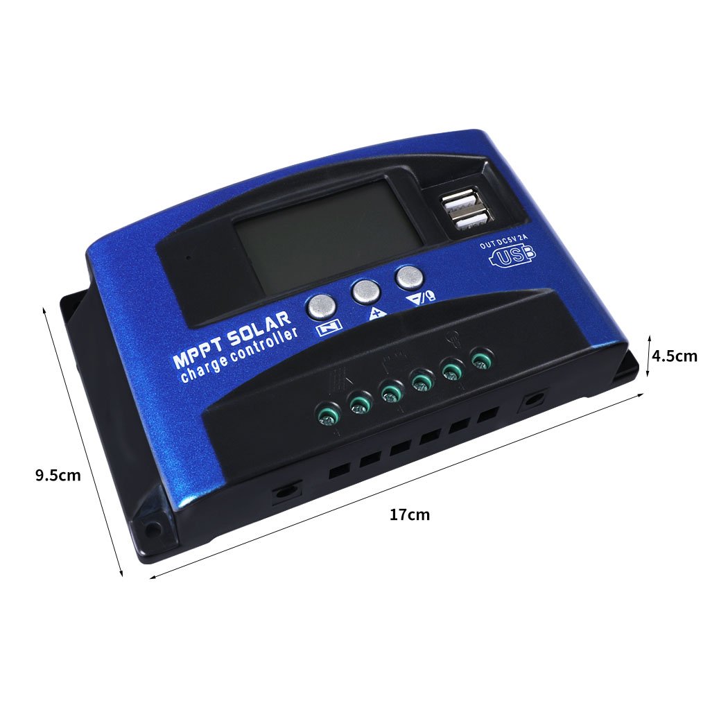 outdoor living 30A Solar Panel Charge Controller 12V 24V Regulator Auto Dual USB Mppt Battery