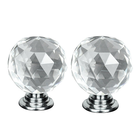 30mm 10Pack Clear Crystal Glass Door Pull Knobs