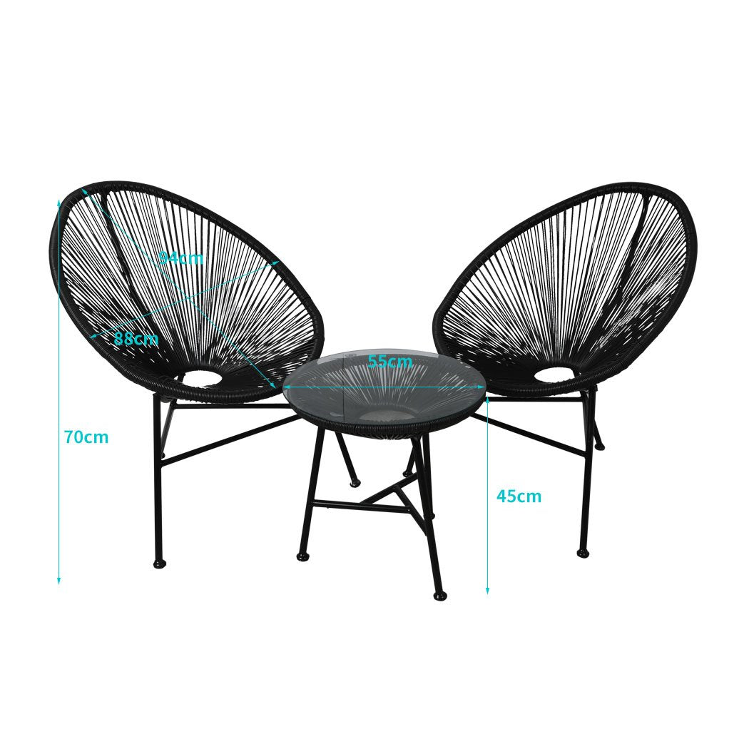 outdoor furniture 3Pcs Outdoor Chairs Bench