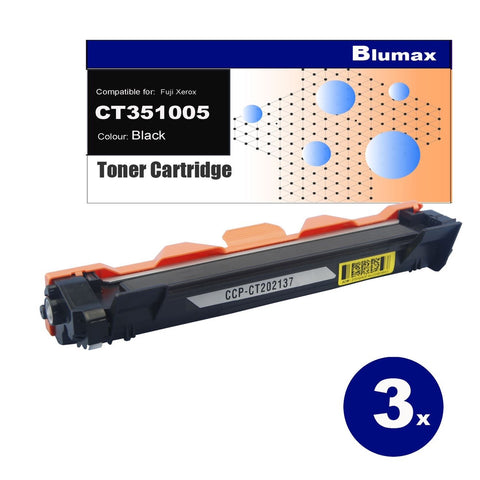 3x Blumax Alternative for Fuji Xerox CT202137 (P115B) Black Toner Cartridges