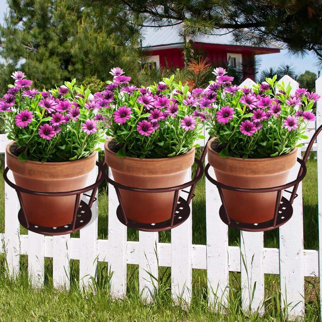 garden / agriculture 3x Plant Stand flower Holder Hanging Pot Basket Plant Garden Wall Storage