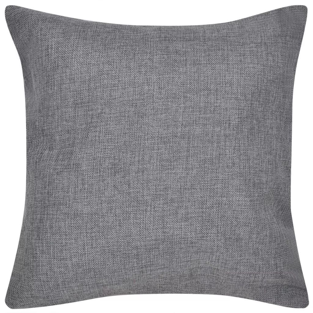 4 Anthracite Cushion Covers Linen-look 80 x 80 cm