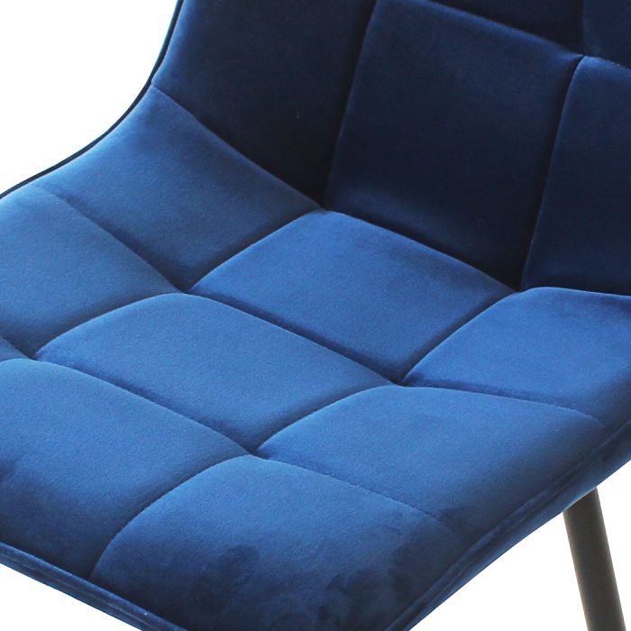 4x Dining Chairs Lounge Room Padded Seat PU Leather Grey/Blue