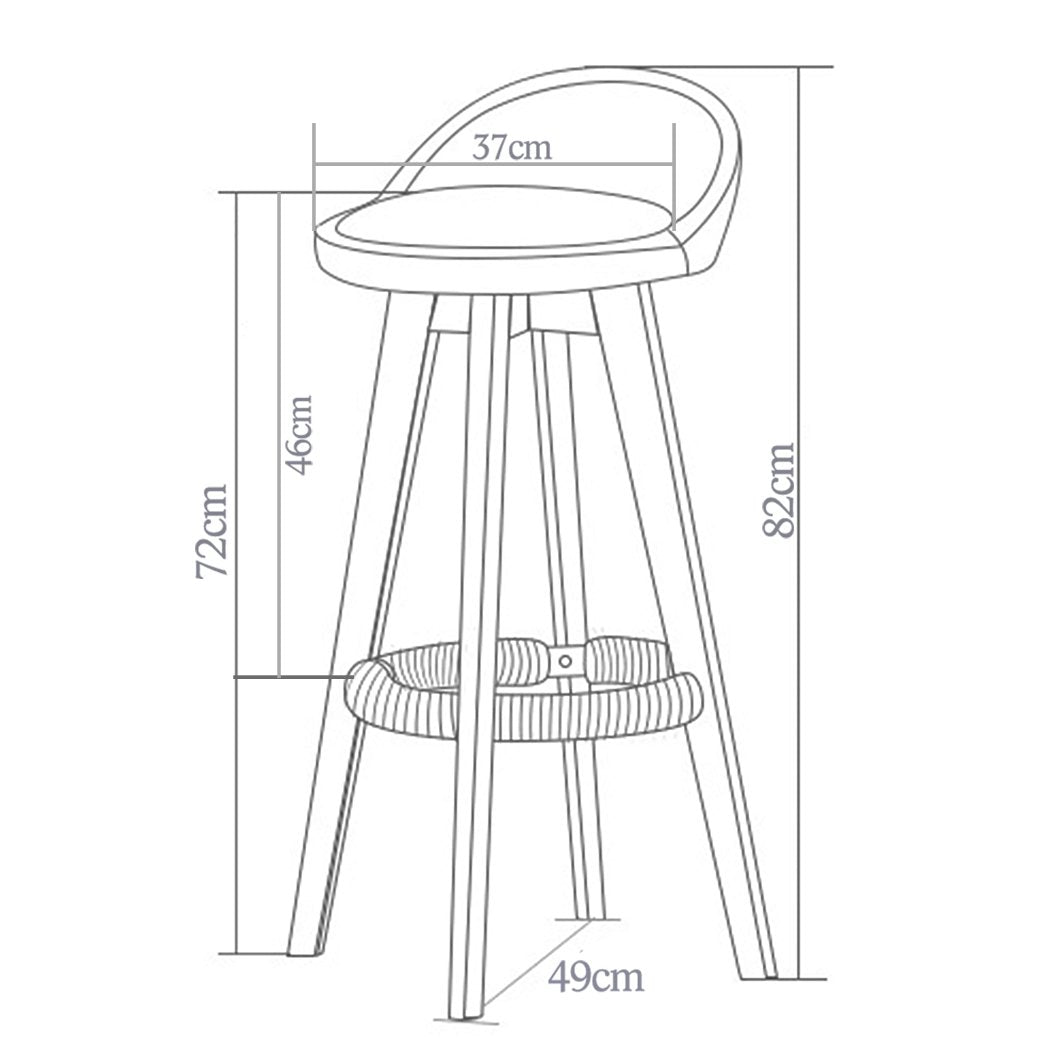 Dining Room 4x Fabric Swivel Bar Stool -Cream