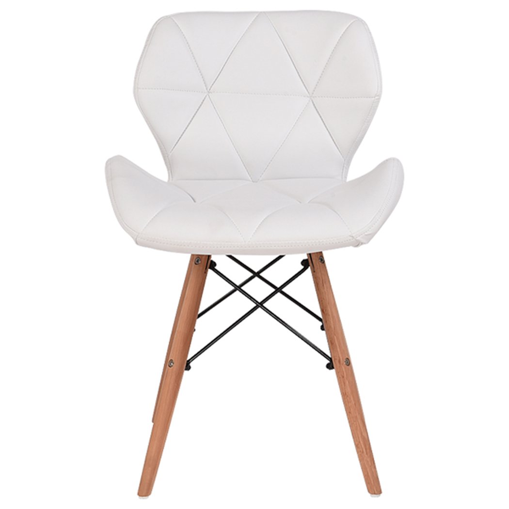 Dining Room 4xPU Leather Dining Chairs-White