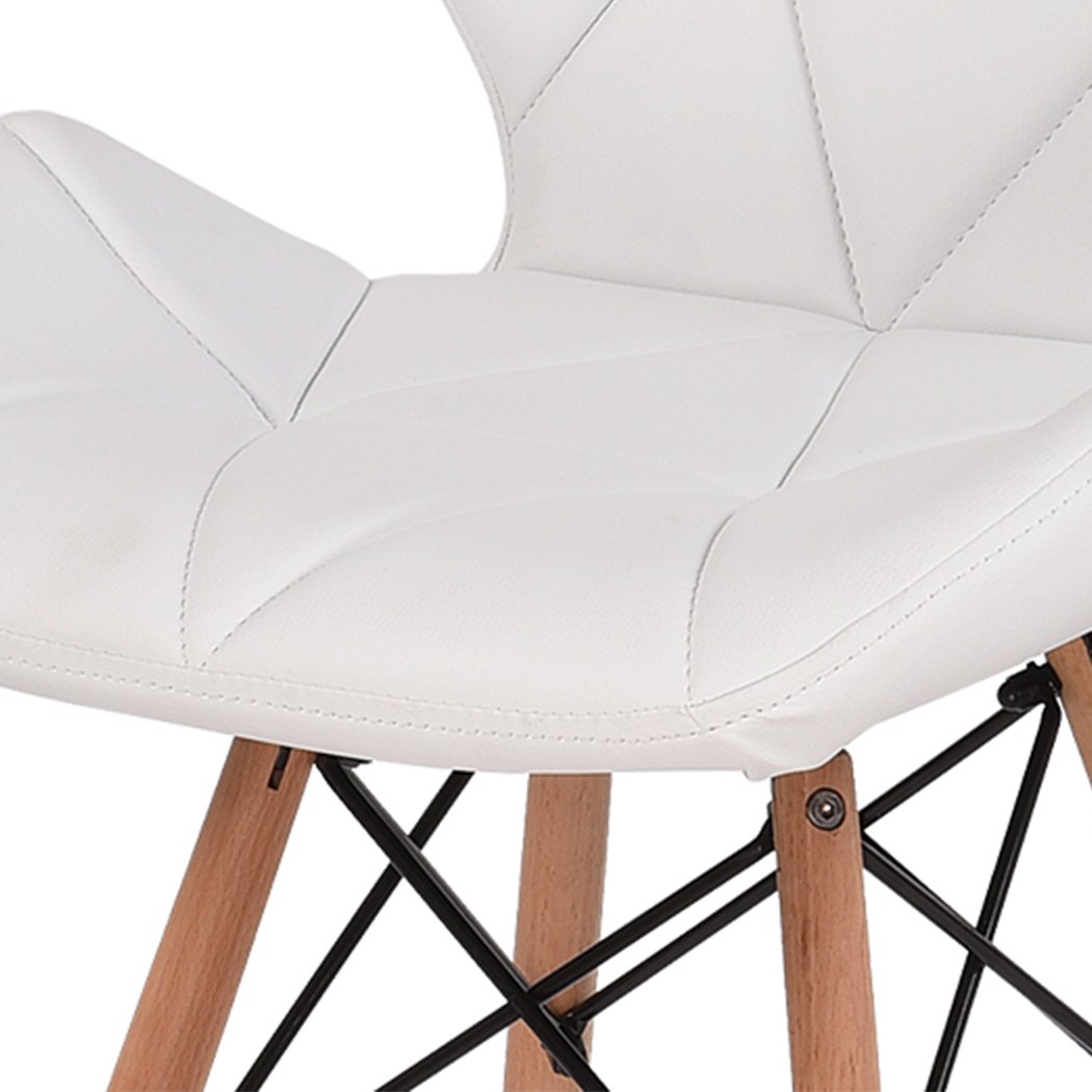 Dining Room 4xPU Leather Dining Chairs-White