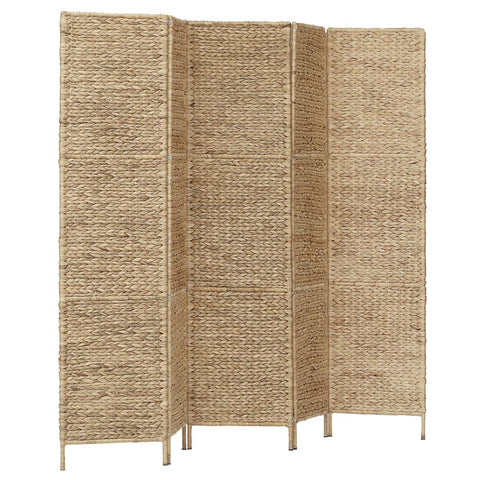 5-Panel Room Divider Water Hyacinth