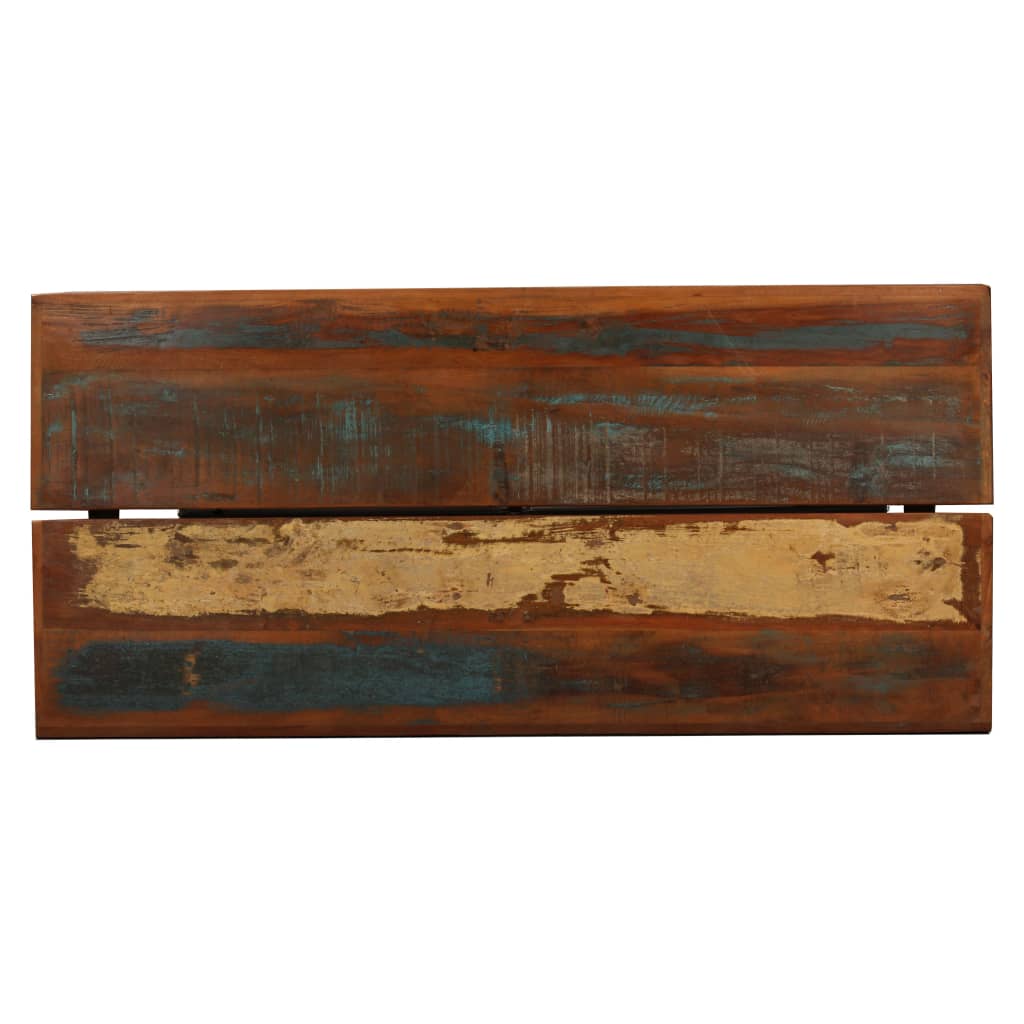 5 Piece Bar Set Solid Reclaimed Wood and Real Leather