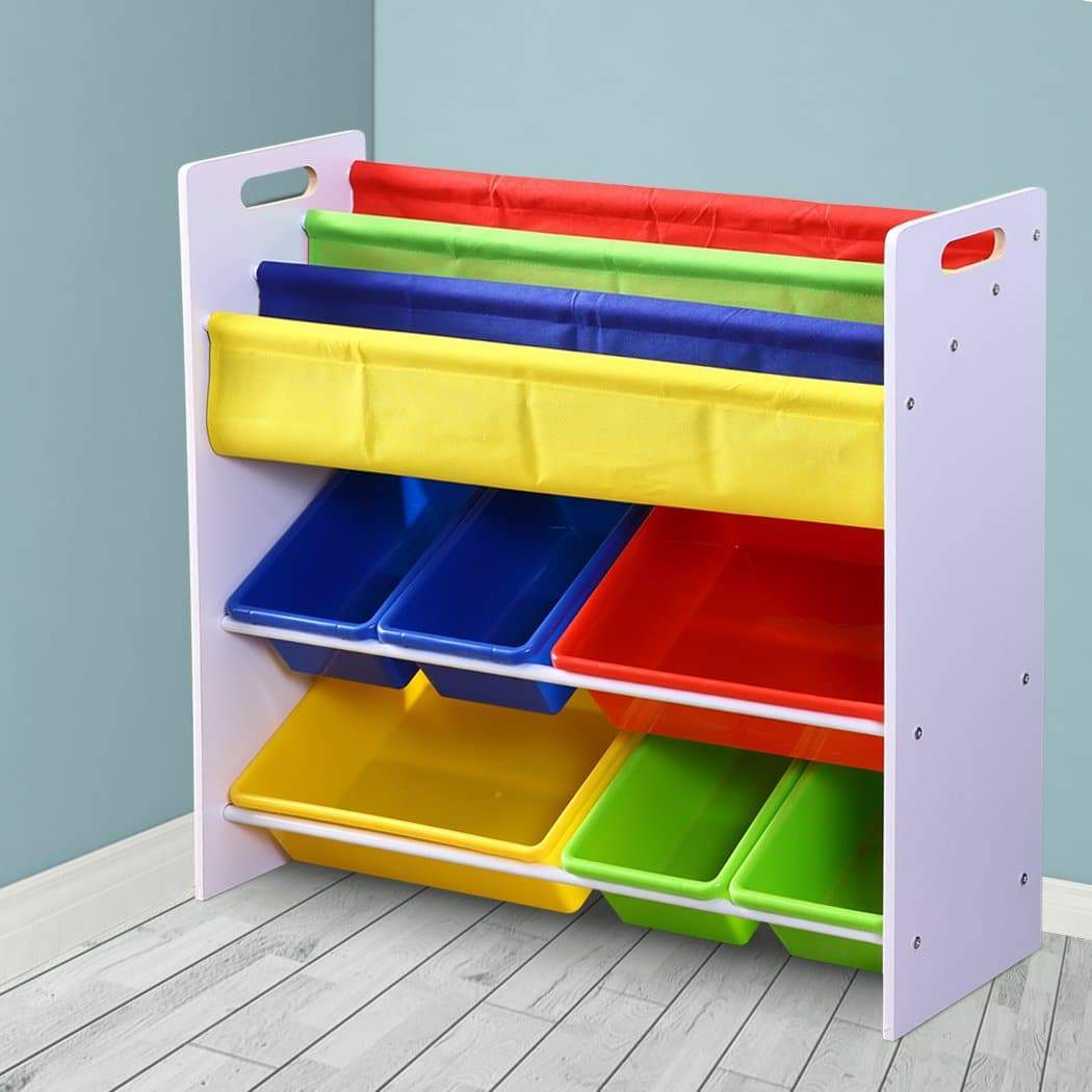 kids products 6 Bins Kids Toy Box Bookshelf Organiser Rack Drawer