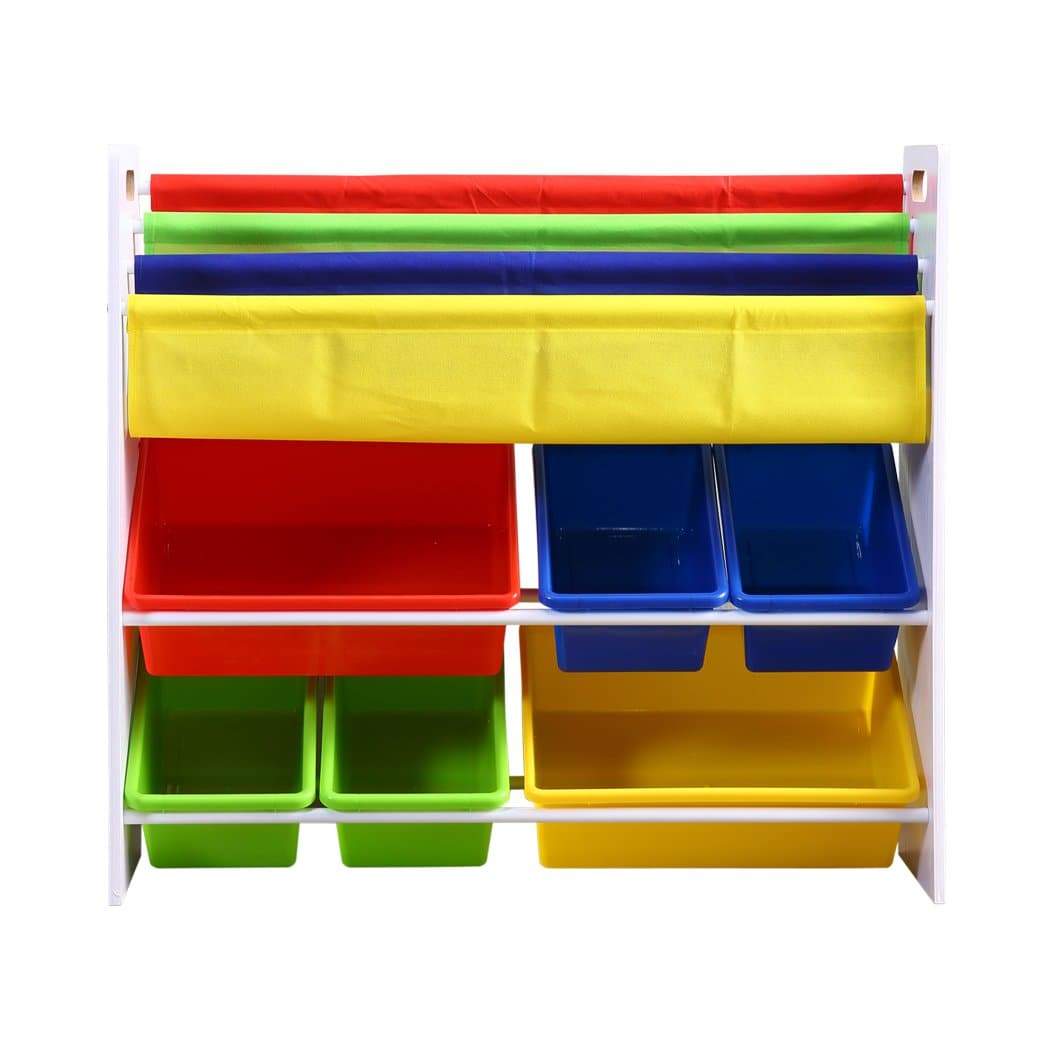 kids products 6 Bins Kids Toy Box Bookshelf Organiser Rack Drawer