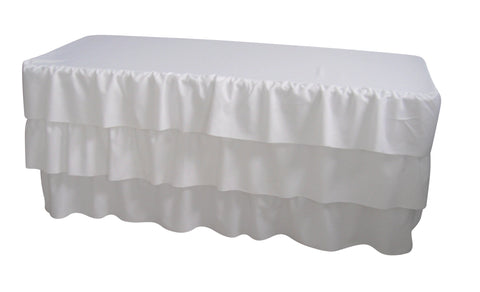 Wedding Accessories 6 Foot 3 Tier Pleated White Table Cloth Trestle Cover