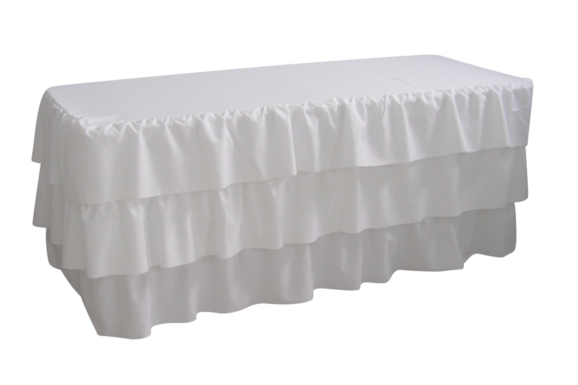 Wedding Accessories 6 Foot 3 Tier Pleated White Table Cloth Trestle Cover