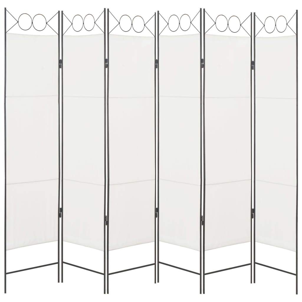 6-Panel Room Divider White 240x180 cm