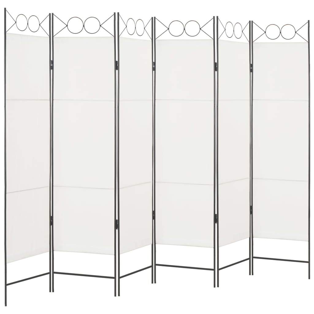 6-Panel Room Divider White 240x180 cm