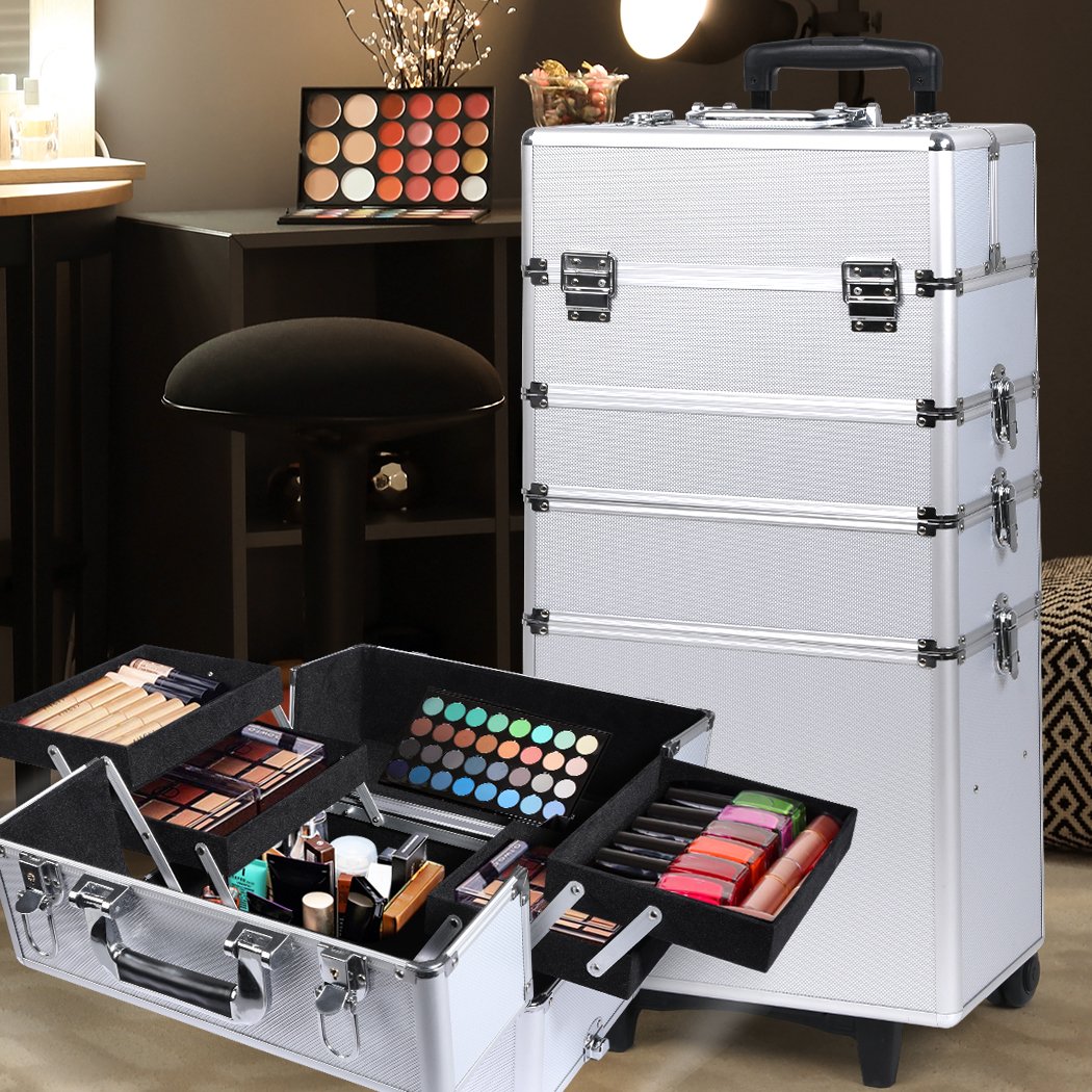 Baby Products 7-In-1 Professional makeup trolley Silver