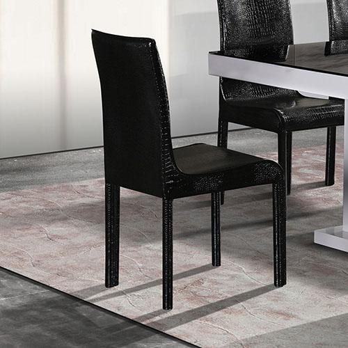 Furniture > Dining 7 Pieces Dining Suite Dining Table & 6X  White Chairs in Rectangular Shape High Glossy MDF Wooden Base Combination of Black & White Colour