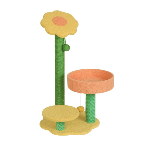 75cm Sunflower Plush Scratching Post Cat Tree