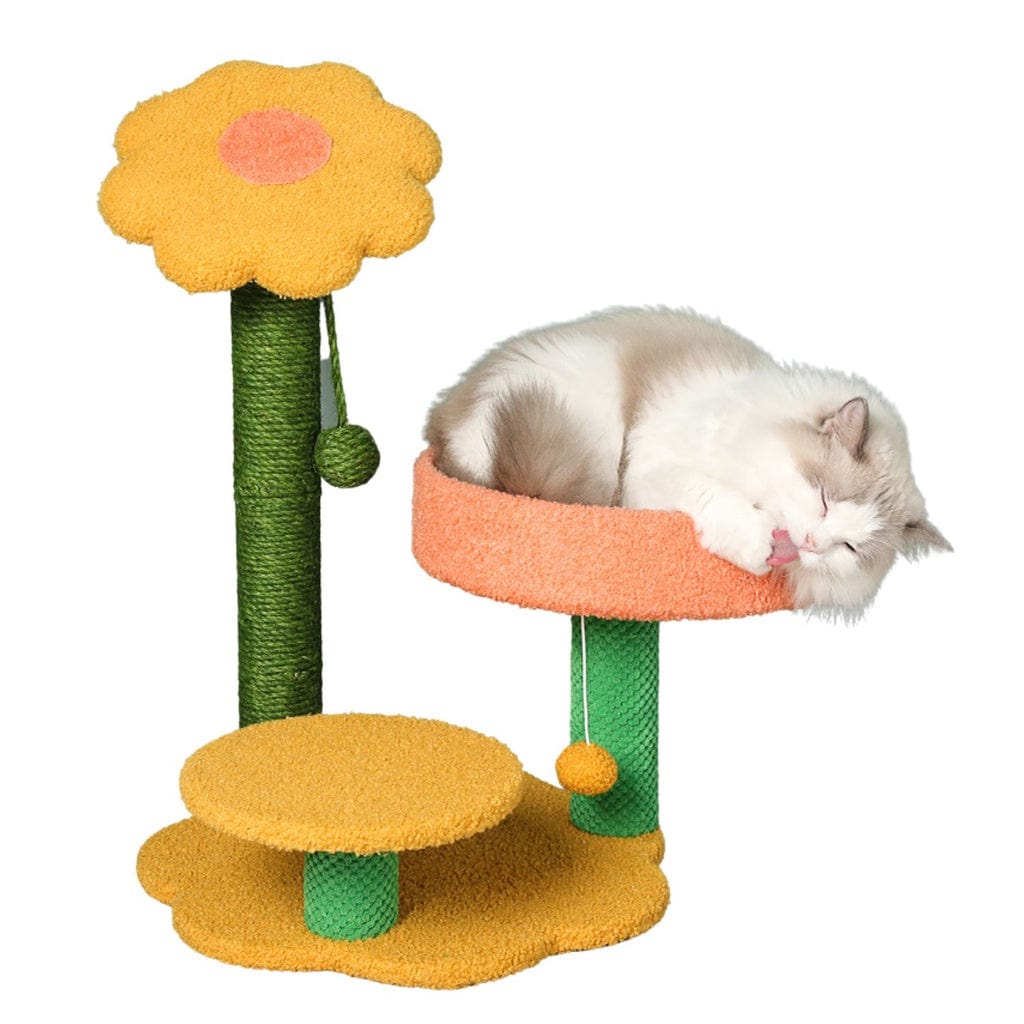 75cm Sunflower Plush Scratching Post Cat Tree