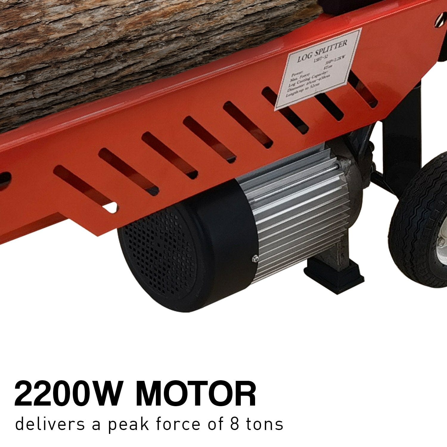 8 Ton 2.2kW Heavy-Duty Electric Hydraulic Log Splitter