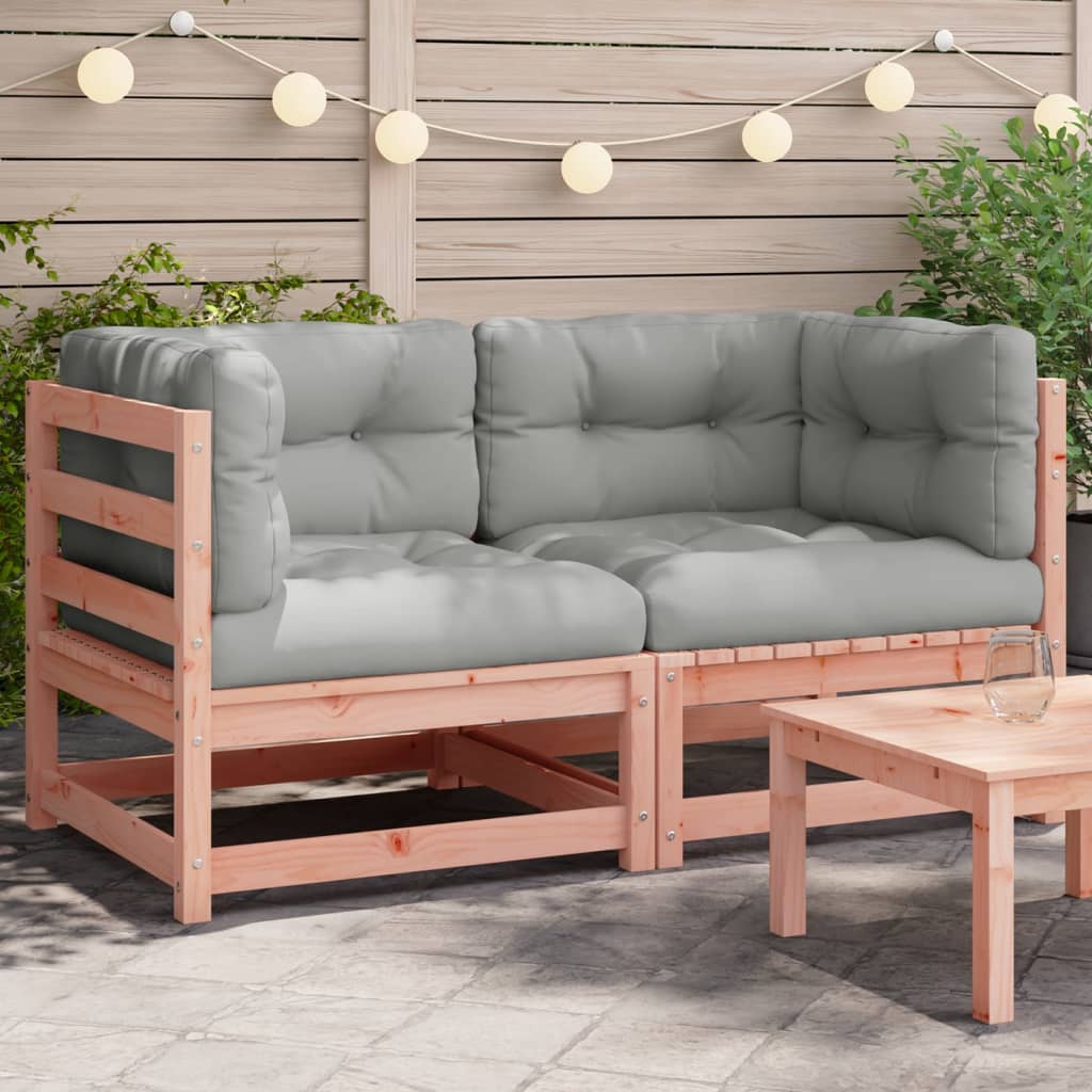 Garden Sofas Corner with Cushions 2 pcs Impregnated Wood Pine